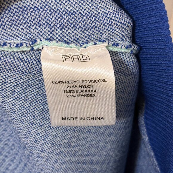 PH5 Midi Skirt Blue White Dot Graphic Print Gradient Rago Knit Wavy Hem Long S - Picture 10 of 10